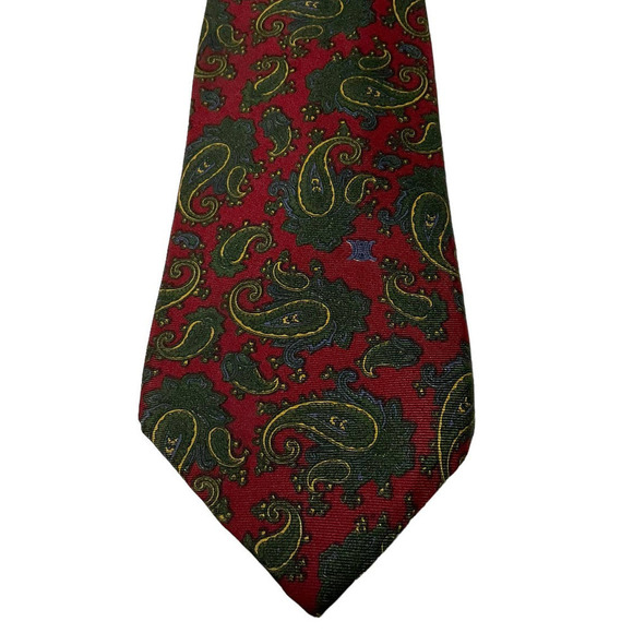 CELINE PARIS MEN’S 100% SILK PAISLEY TIE - Picture 8 of 9
